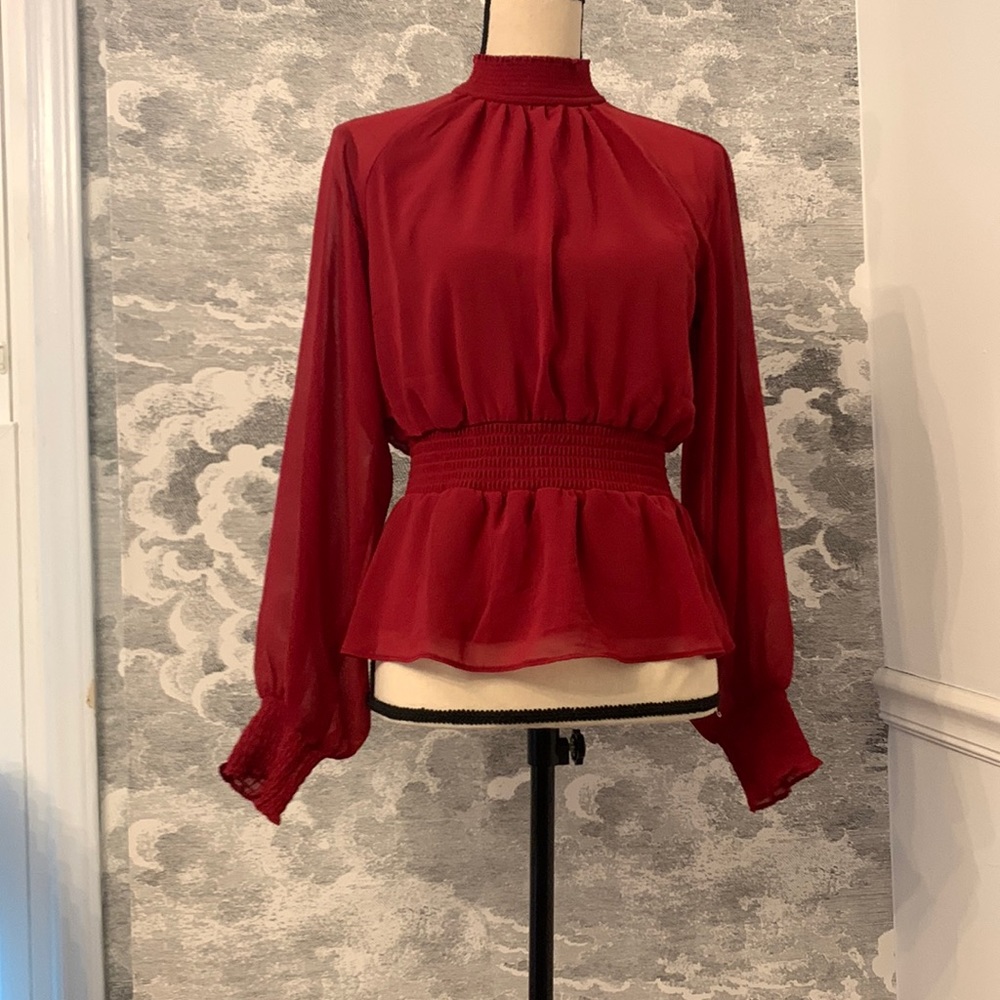 1.STATE crimson shirt size S